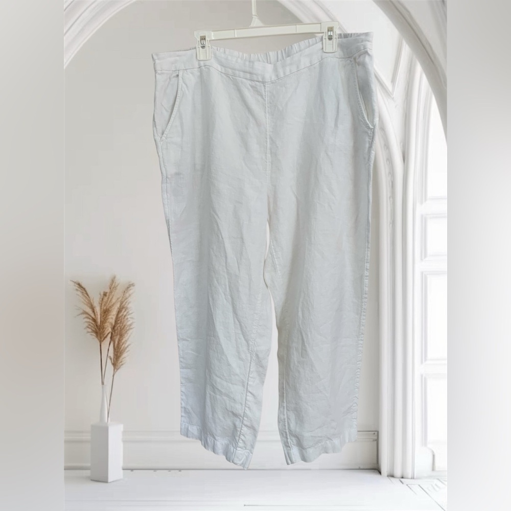 Chico's White 100% Linen Casual Pants 3